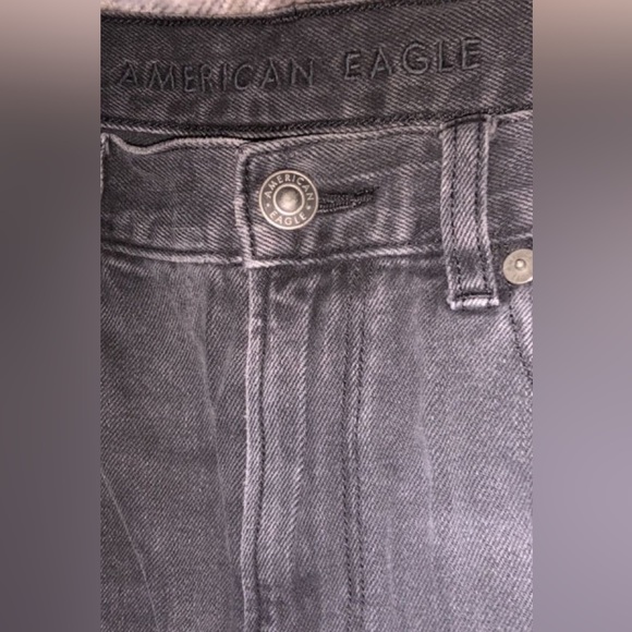 American eagle extra long ripped baggy black jeans size 8 - Picture 2 of 3